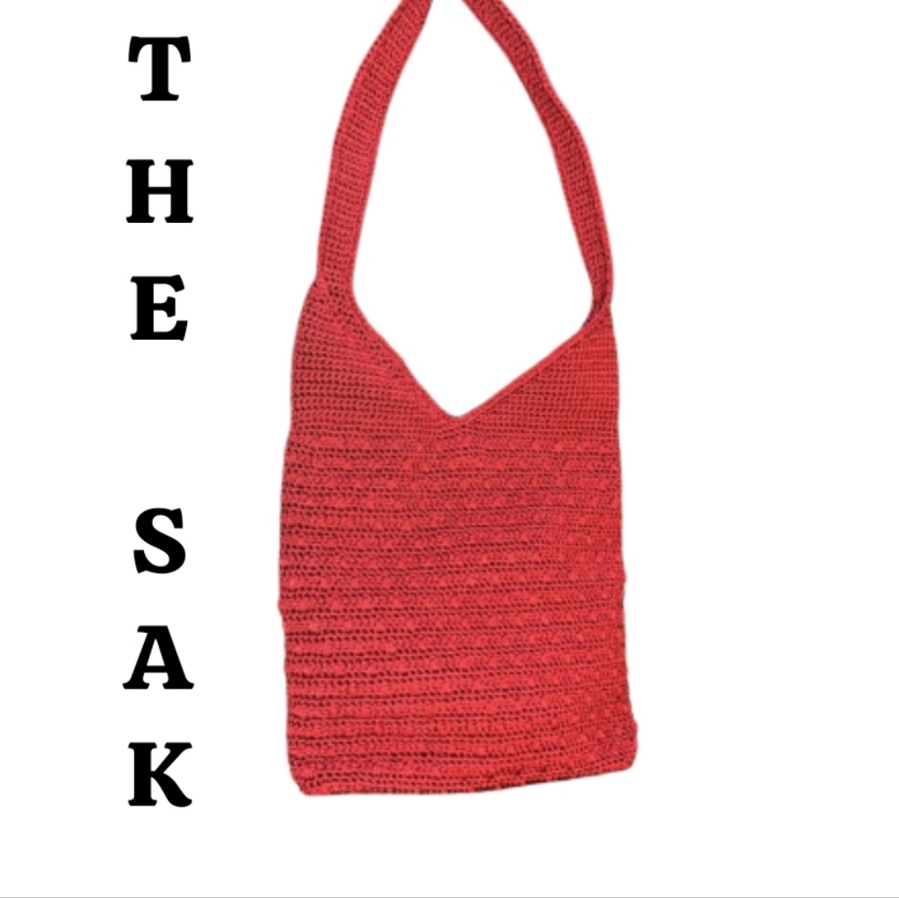 The Sak Cherry Red Crochet Tote